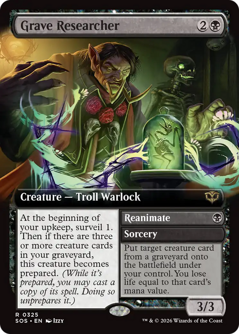 Grave Researcher // Reanimate (Extended Art Foil) | Secrets of Strixhaven、Magic: The Gathering、kayou