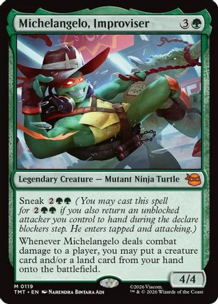 Michelangelo, Improviser (TMT-119) - Teenage Mutant Ninja Turtles Foil、Wizards of the Coast、kayou
