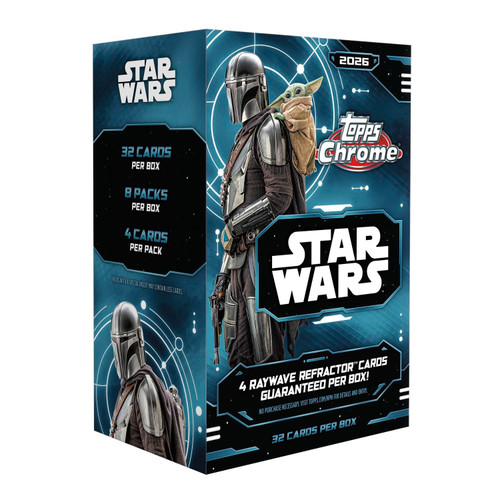Star Wars Topps 2026 Chrome Trading Card BLASTER Box 8 Packs、ToyWiz、kayou