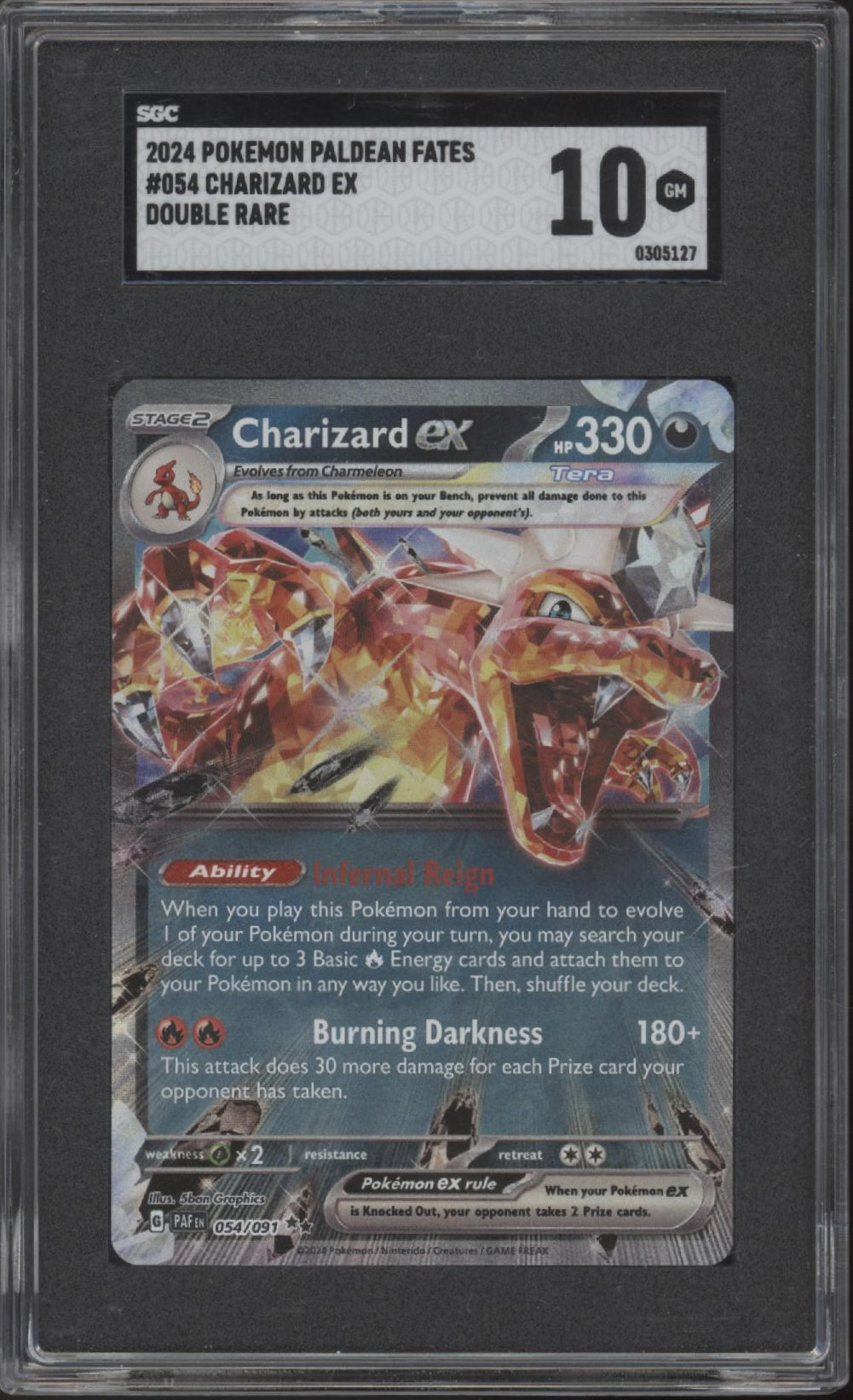 Charizard ex Pokemon Paldean Fates Double Rare #054 SGC 10、Collector Store LLC Gaming、kayou
