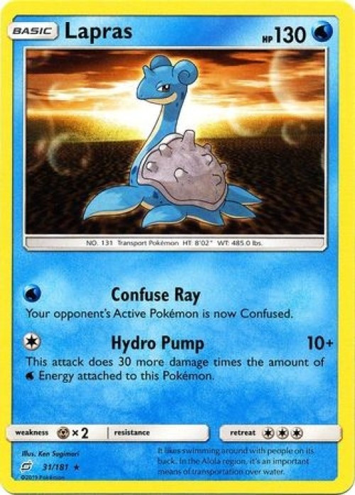 Pokemon Trading Card Game Sun & Moon Team Up Rare Lapras #31 Reverse Holo Lightly Played、ToyWiz、kayou