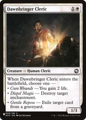 Dawnbringer Cleric (LIST-009/281) - The List、Wizards of the Coast、kayou