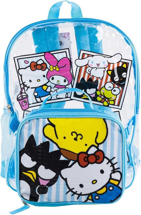 Sanrio Hello Kitty & Friends 16-Inch Transparent Backpack with Lunch Box、ToyWiz、kayou