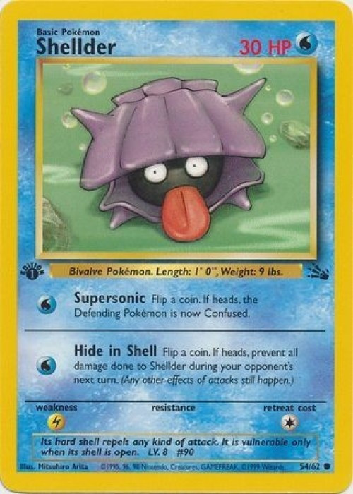 Pokemon Fossil Common Shellder #54 1st Edition Lightly Played、ToyWiz、kayou