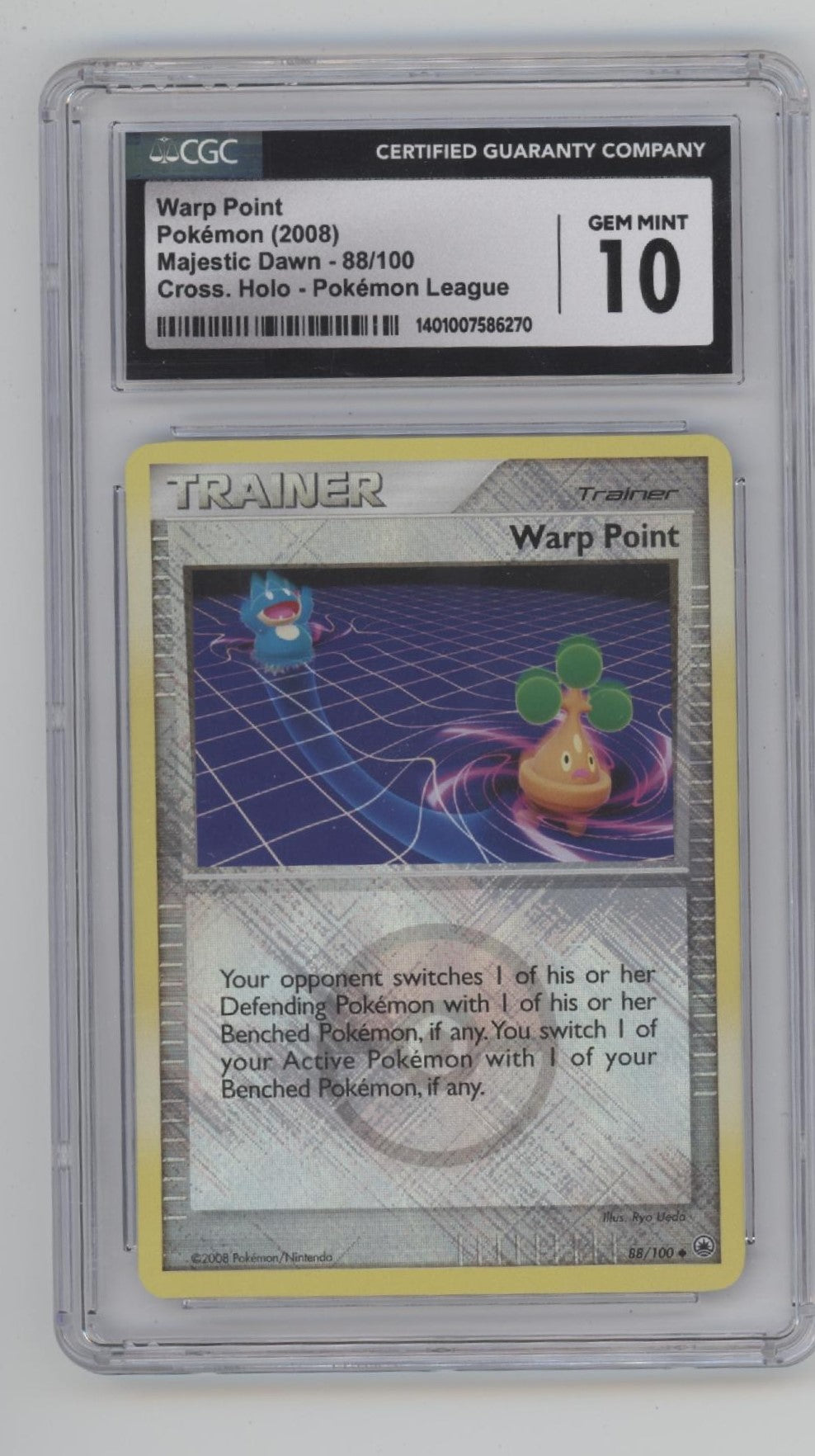 Warp Point Pokemon Majestic Dawn Pokemon League Crosshatch Holo #88 CGC 10、Collector Store LLC Gaming、kayou