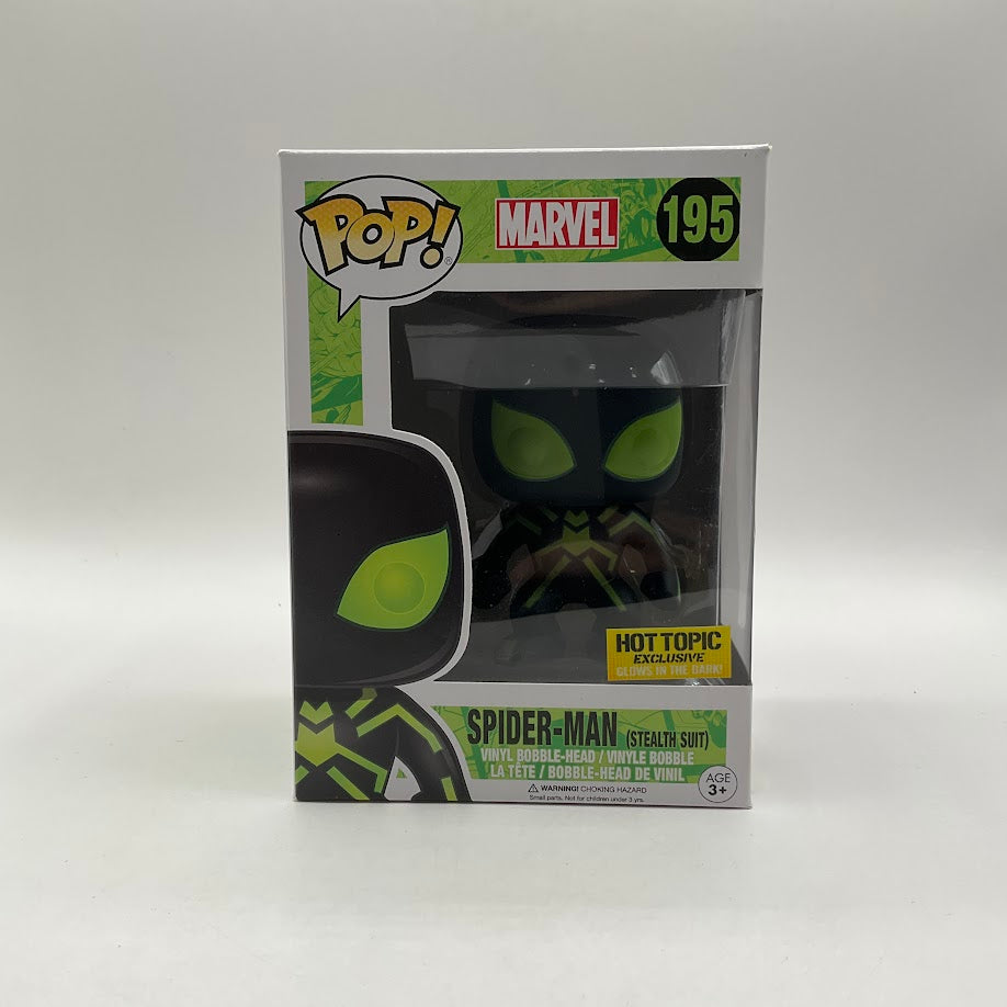 Spider-Man (Stealth Suit) Funko Pop! Marvel #195 GITD Hot Topic、Funko、kayou