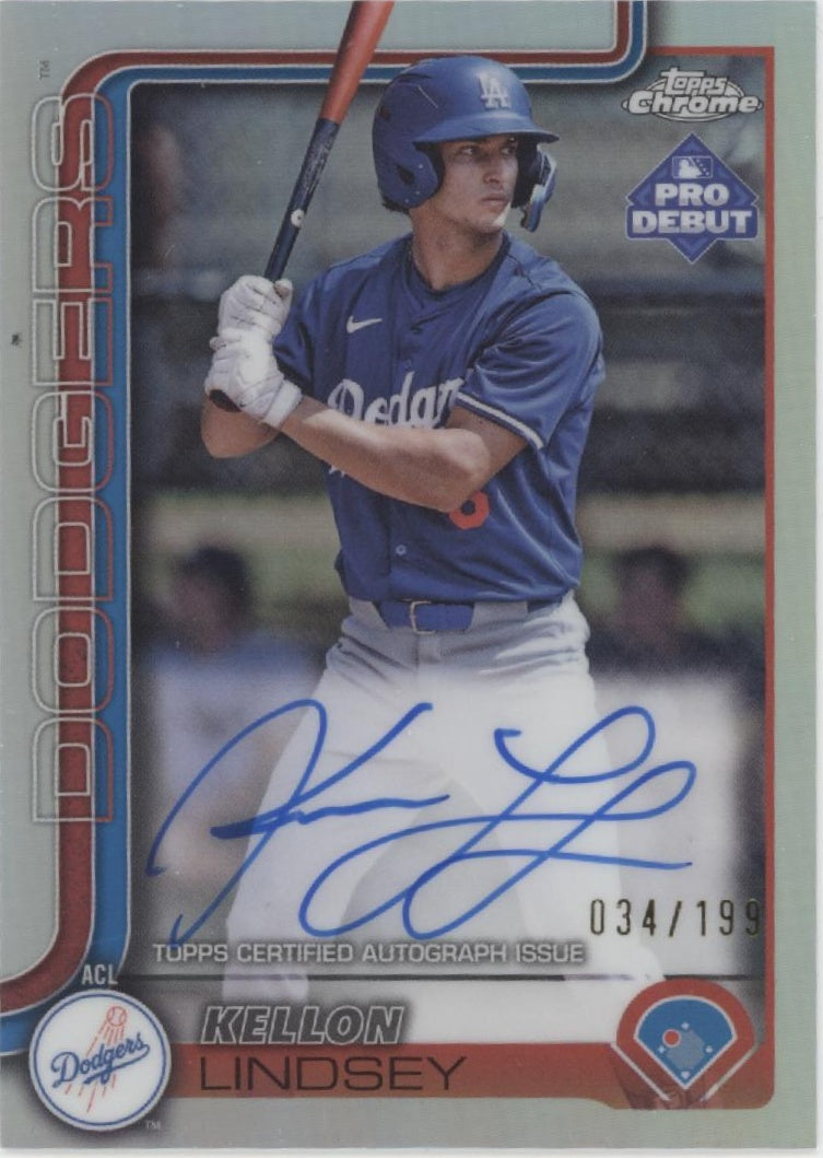 Kellon Lindsey 2025 Topps Chrome Pro Debut Refractor Auto 034/199 #PDC-99、Collector Store LLC、kayou