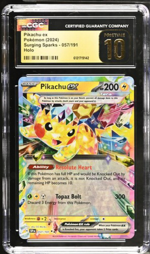 Nintendo Pokemon Surging Sparks Pikachu ex #57 CGC 10.0、ToyWiz、kayou