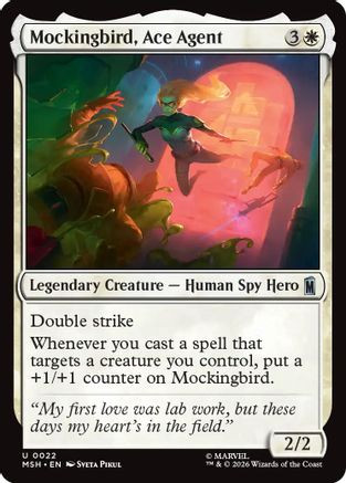 Mockingbird, Ace Agent (MSH-022) - Marvel Super Heroes Foil、Wizards of the Coast、kayou