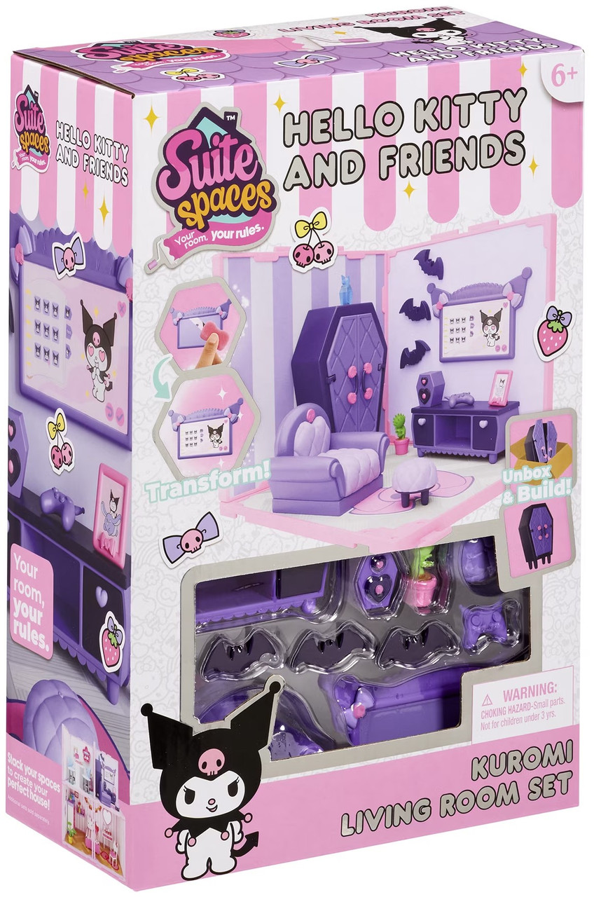 Suite Spaces Hello Kitty & Friends Kuromi Living Room Set 20 Accessories to Decorate Your Way!、ToyWiz、kayou