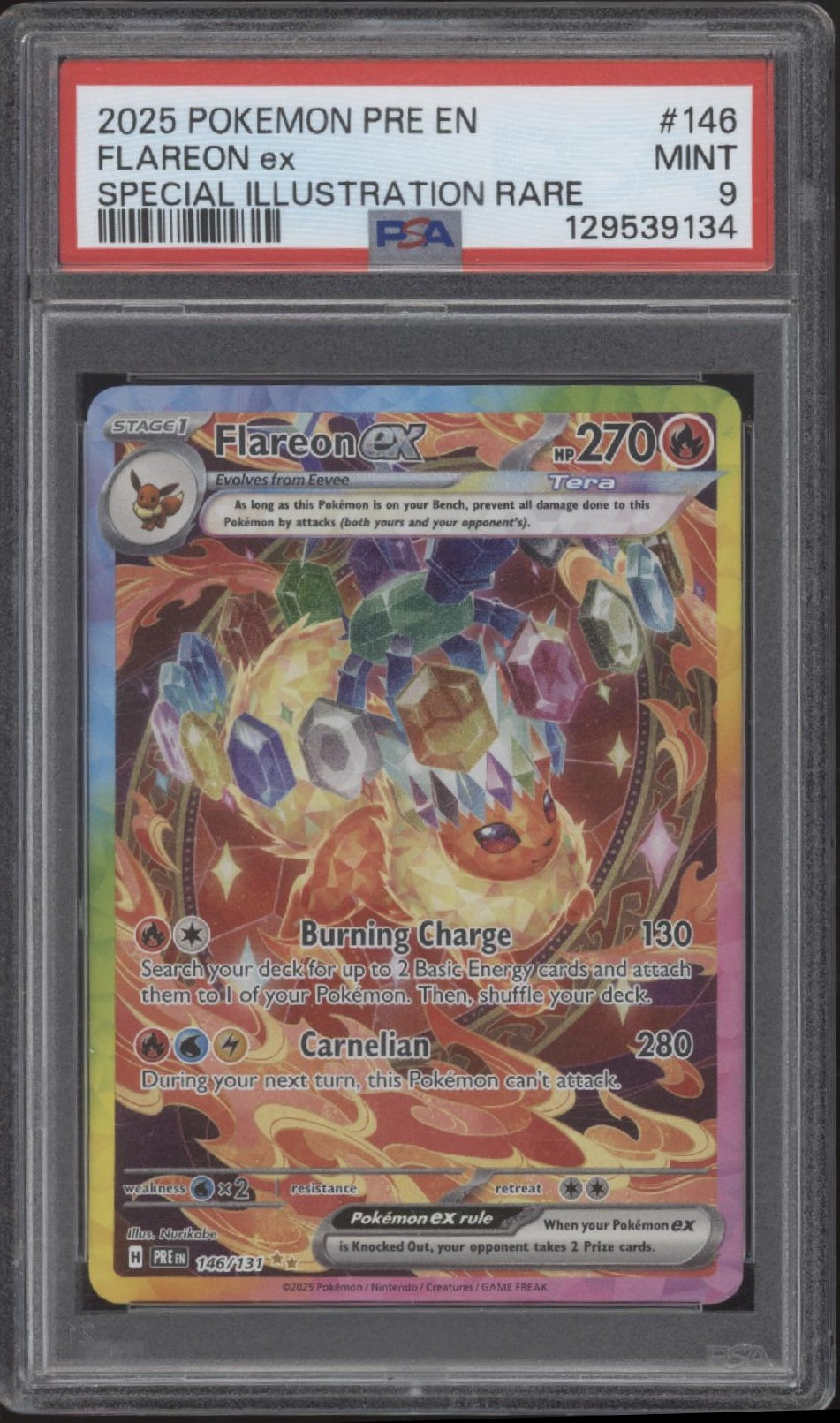 Flareon ex Pokemon Prismatic Evolutions Special Illustration Rare #146 PSA 9、Collector Store LLC Gaming、kayou