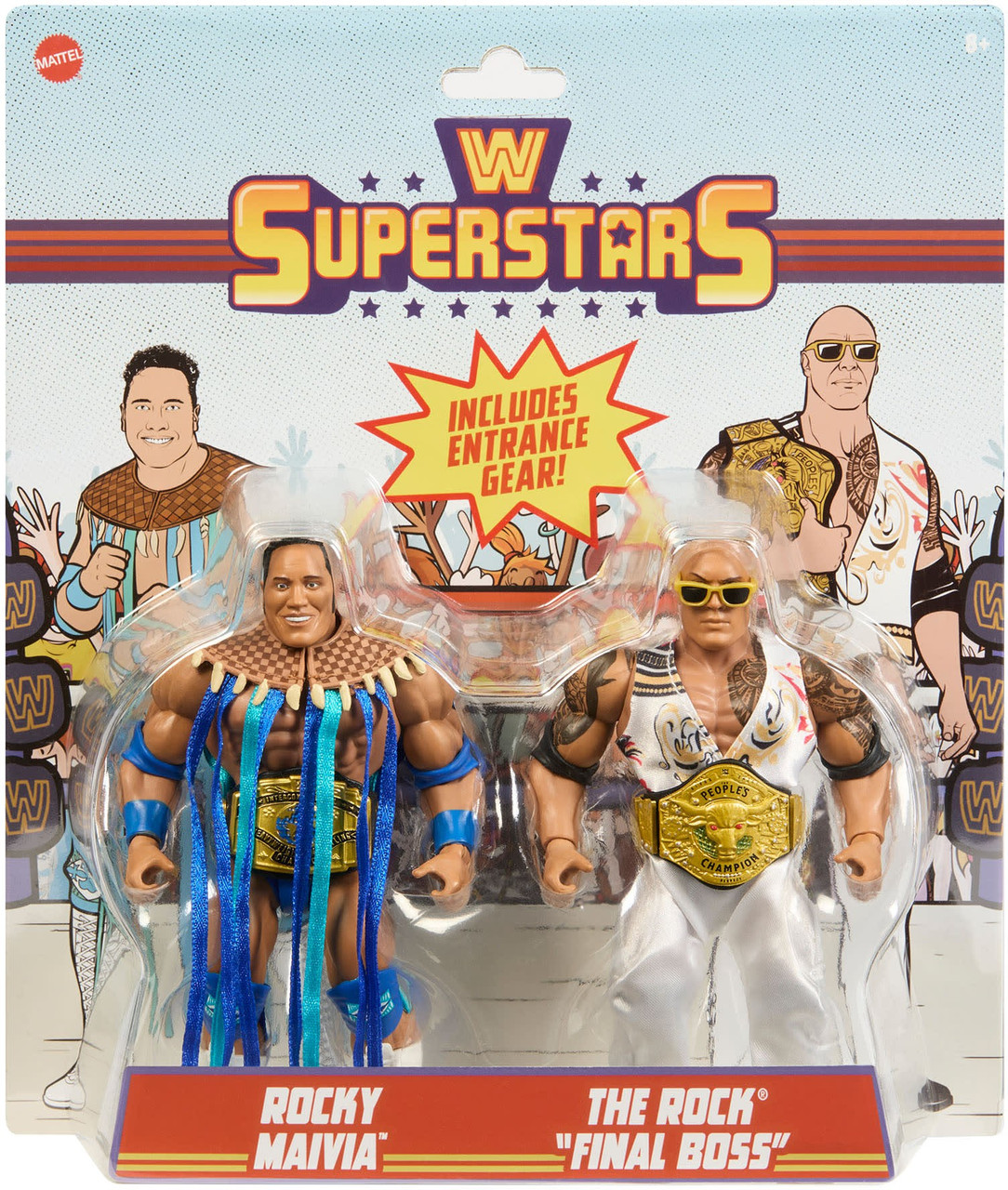 WWE Wrestling Superstars Rocky Maivia & The Rock Action Figure、ToyWiz、kayou