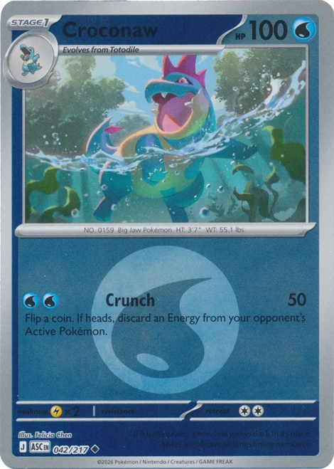 ME Ascended Heroes 042/217 Croconaw (Reverse Holo ENERGY SYMBOL)、Pokemon、kayou