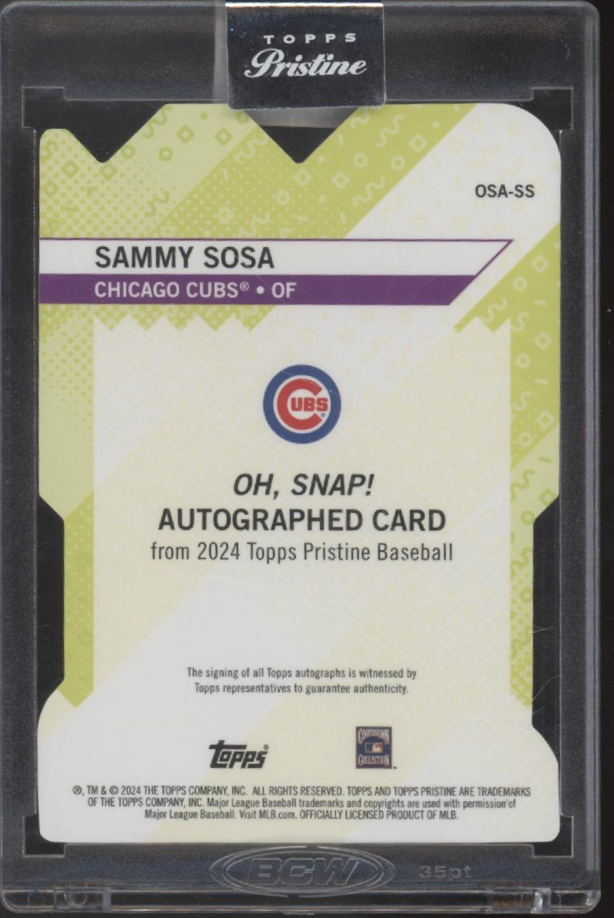 Sammy Sosa 2024 Topps Pristine Oh Snap! Die-Cut Gold Refractor Auto 33/50、Collector Store LLC、kayou