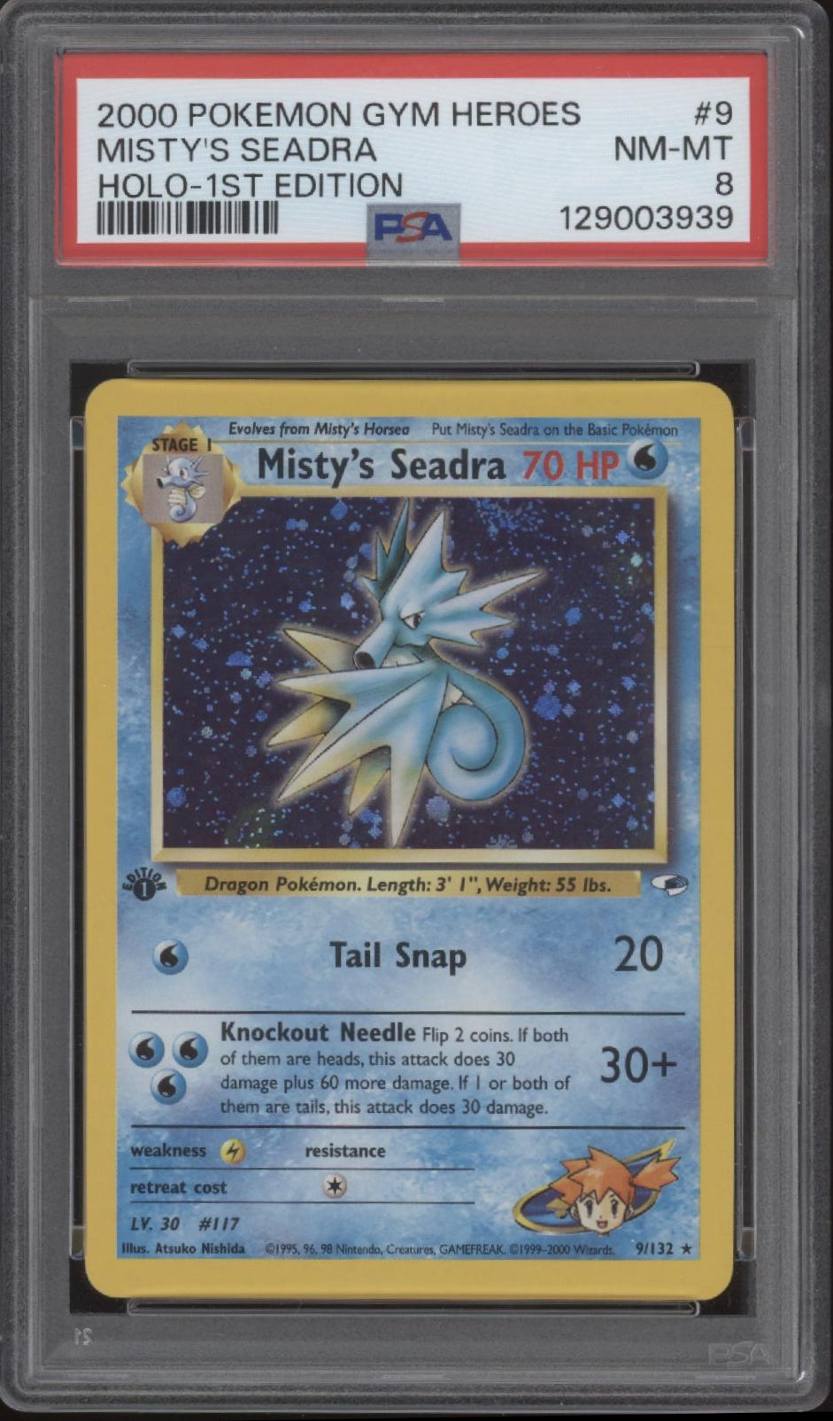 Misty's Seadra Pokemon Gym Heroes Holo 1st Edition #9 PSA 8、Collector Store LLC Gaming、kayou