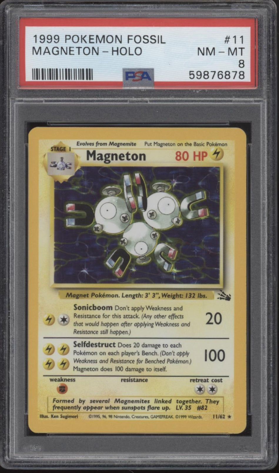 Magneton Pokemon Fossil Holo #11 PSA 8、Collector Store LLC Gaming、kayou