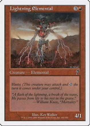 Lightning Elemental (7ED-201) - 7th Edition、Wizards of the Coast、kayou
