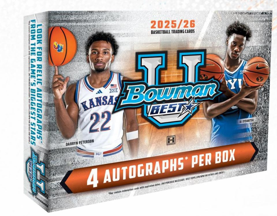 NBA Topps 2025-26 Bowman U Best Basketball Trading Card HOBBY Box 4 Packs、ToyWiz、kayou