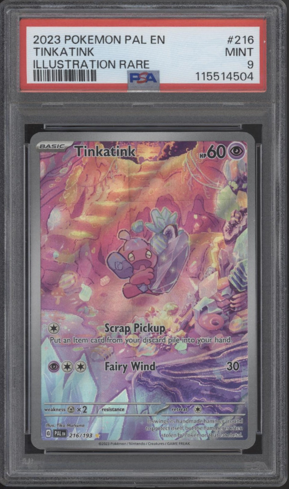 Tinkatink Pokemon Paldea Evolved Illustration Rare #216 PSA 9、Collector Store LLC Gaming、kayou