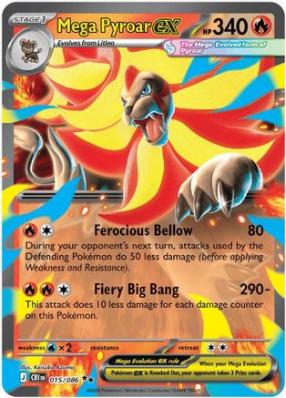 Mega Pyroar ex - 015/086 15 - ME04 Chaos Rising Holofoil、The Pokémon Company、kayou
