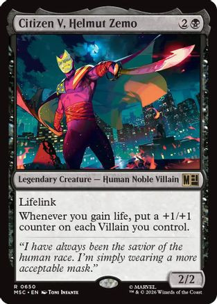 Citizen V, Helmut Zemo (MSC-650) - Commander: Marvel Super Heroes Foil、Wizards of the Coast、kayou