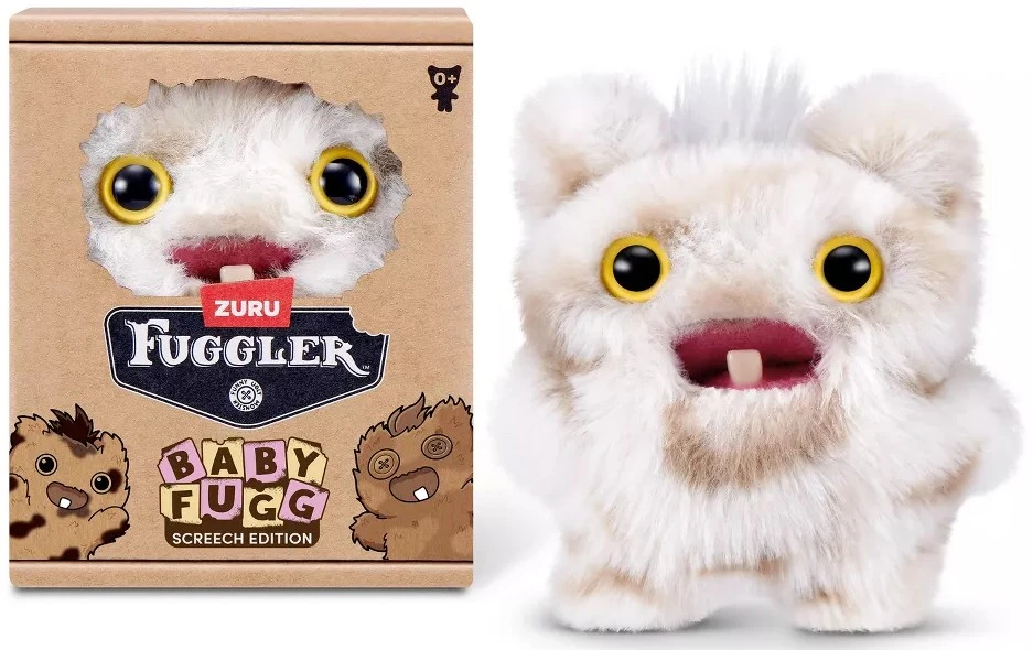 Fuggler Baby Fugg Screech Edition White & Gray 3.5-Inch Plush Figure、ToyWiz、kayou