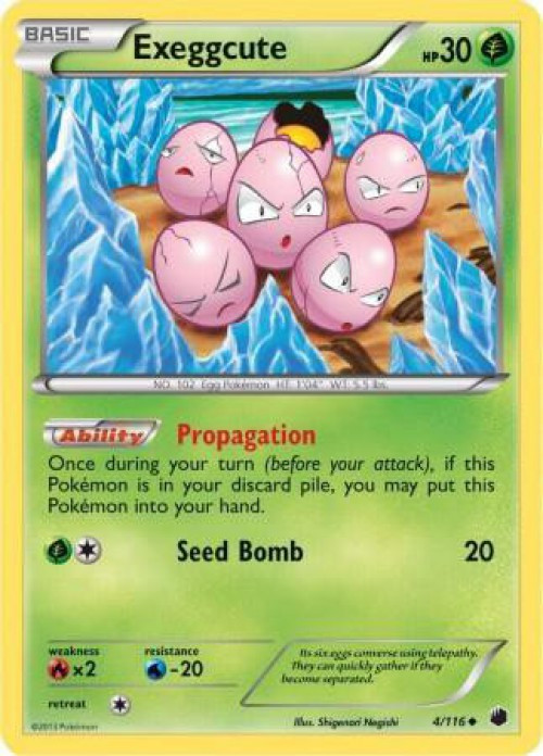 Pokemon Trading Card Game Black & White Plasma Freeze Uncommon Exeggcute #4 Lightly Played、ToyWiz、kayou