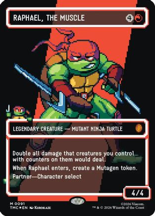 Raphael, the Muscle (0091) (Borderless) (Surge Foil) (TMC-091) - Commander: Teenage Mutant Ninja Turtles Foil、Wizards of the Coast、kayou