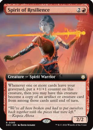 Spirit of Resilience (Extended Art) (SOC-085) - Commander: Secrets of Strixhaven、Wizards of the Coast、kayou
