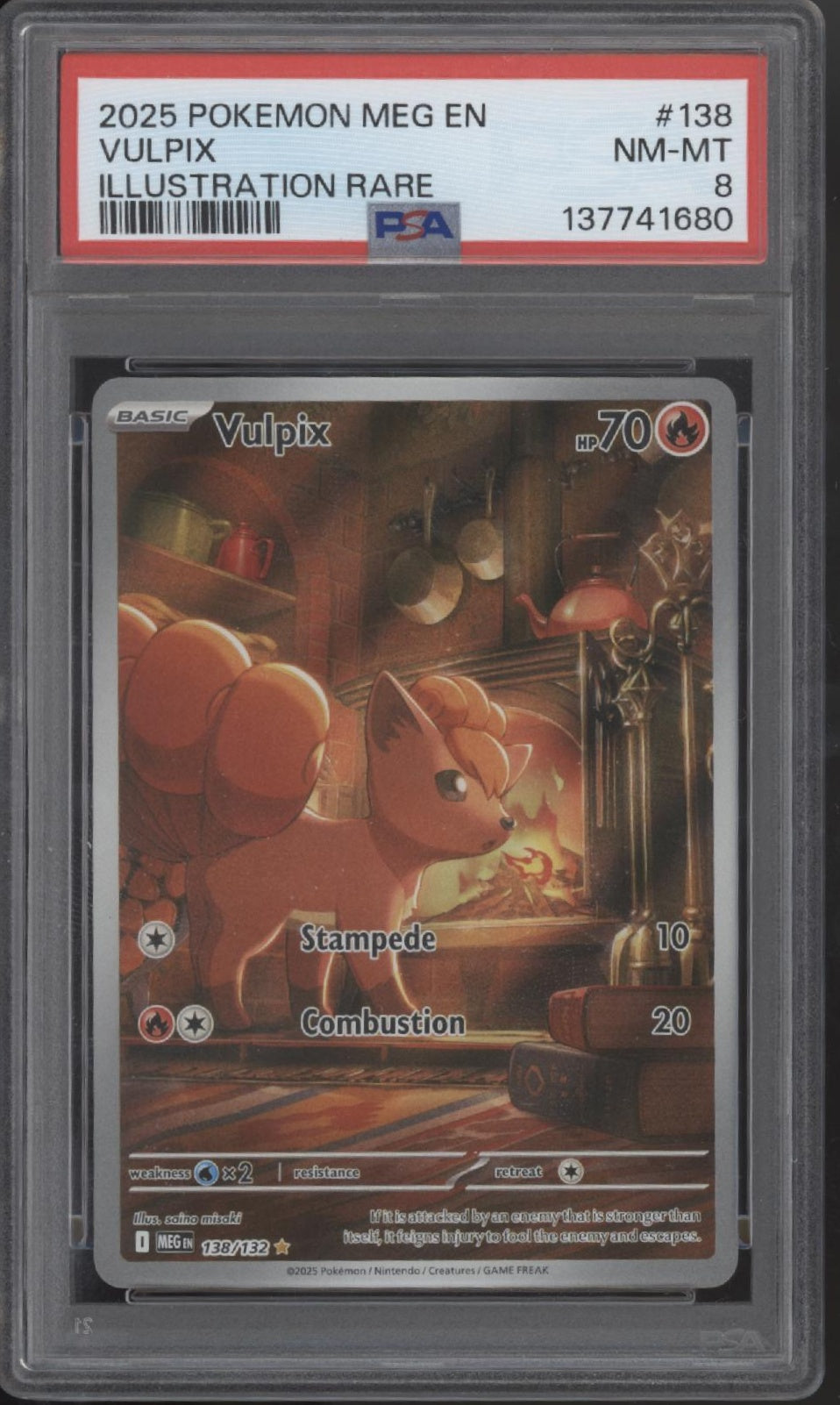 Vulpix Pokemon Mega Evolution Illustration Rare #138 PSA 8、Collector Store LLC Gaming、kayou