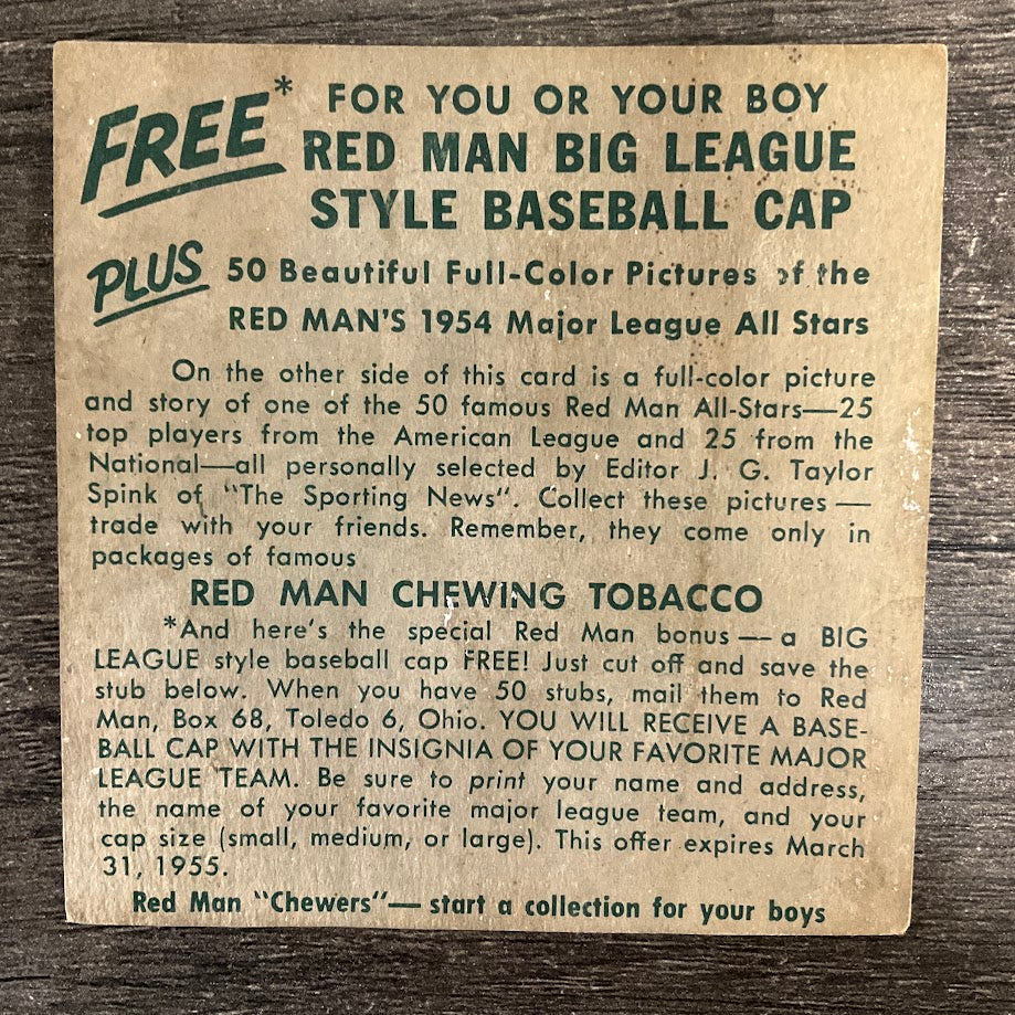 Ferris Fain 1954 Red Man #22 Chicago White Sox PR、Collector Store LLC、kayou