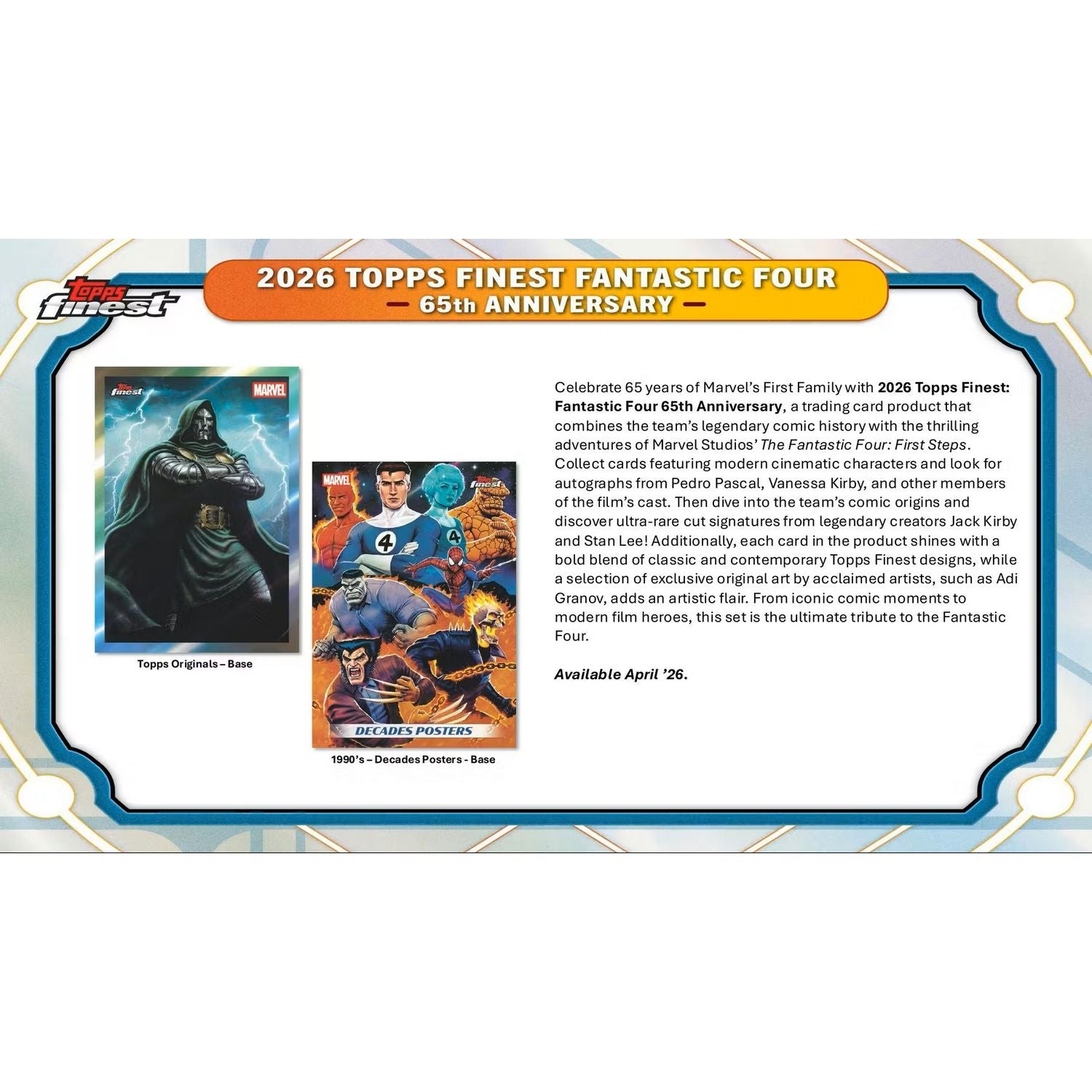2026 Topps Finest: Fantastic Four 65th Anniversary Hobby Box、Topps、kayou