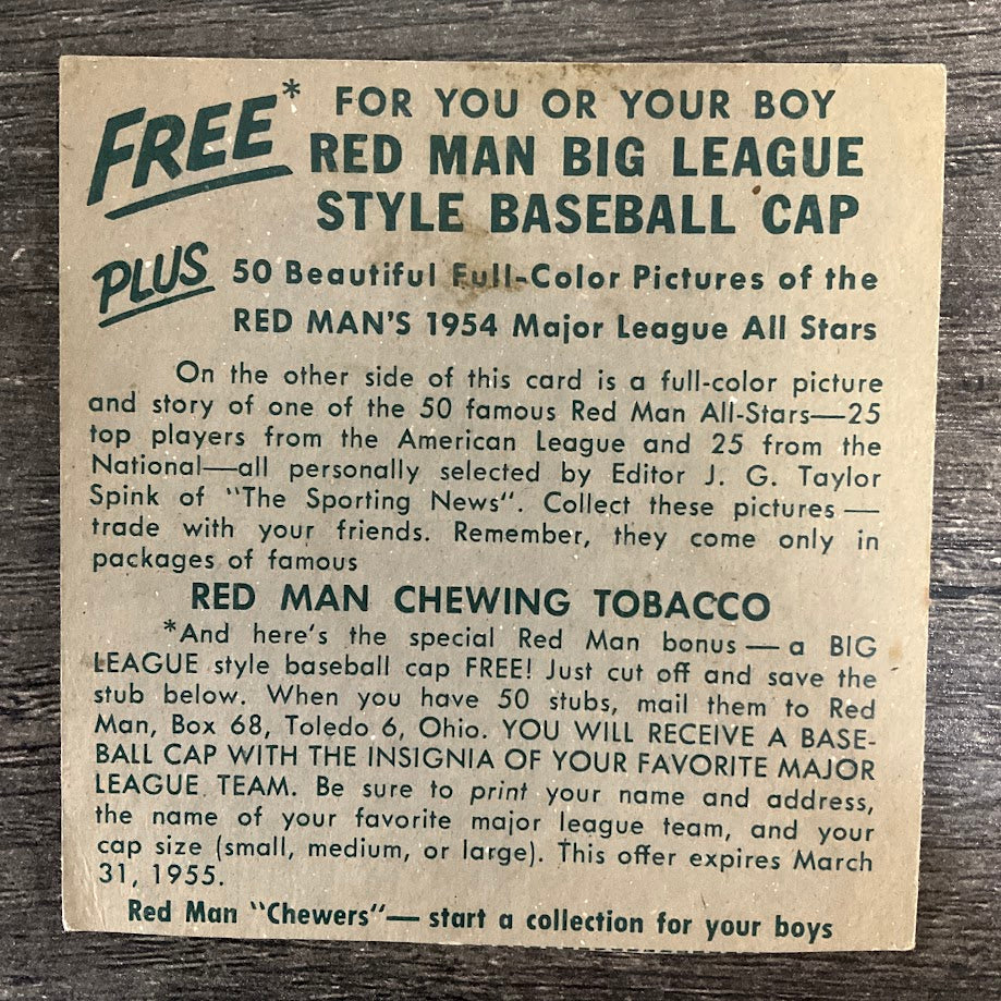 Mickey Vernon 1954 Red Man #13 Washington Senators VG-EX、Collector Store LLC、kayou
