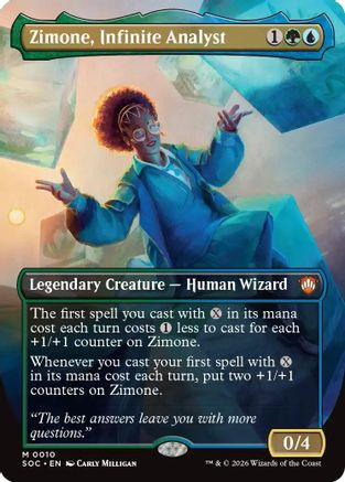 Zimone, Infinite Analyst (Borderless) (SOC-010) - Commander: Secrets of Strixhaven、Wizards of the Coast、kayou