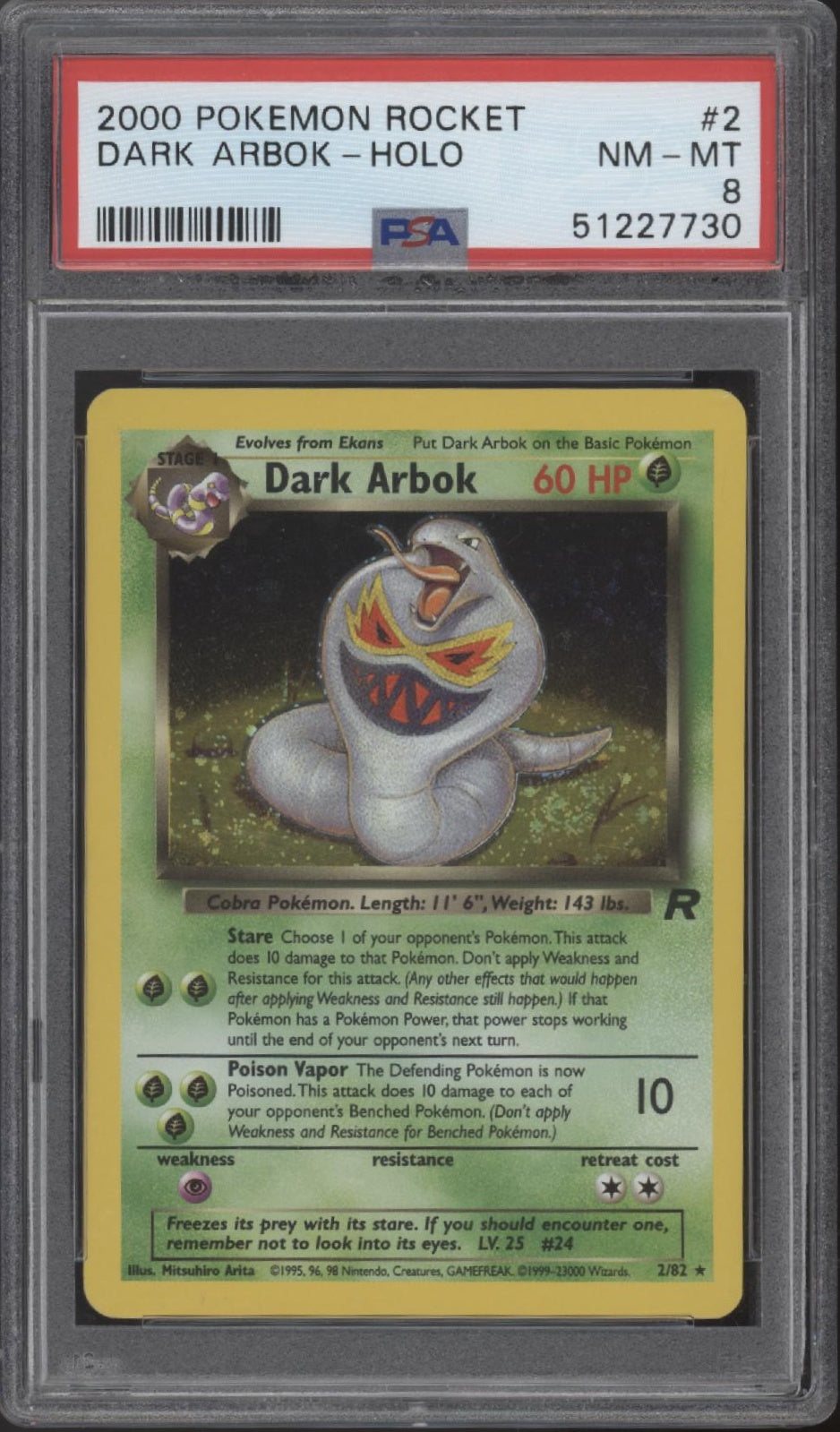 Dark Arbok Pokemon Team Rocket Holo #2 PSA 8、Collector Store LLC Gaming、kayou