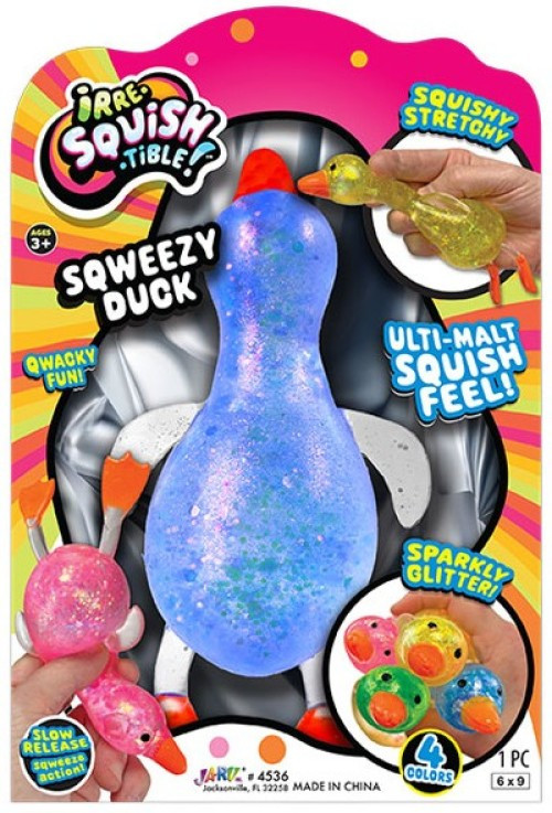 Irre-Squish-Tible! Sqweezy Duck BLUE Squishy Toy、ToyWiz、kayou