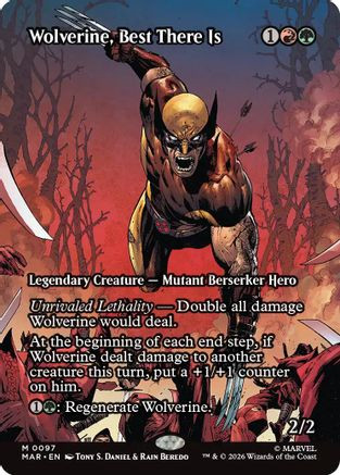 Wolverine, Best There Is (Borderless) (MAR-097) - Marvel Universe Eternal-Legal Foil、Wizards of the Coast、kayou