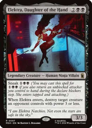 Elektra, Daughter of the Hand (MSH-097) - Marvel Super Heroes Foil、Wizards of the Coast、kayou