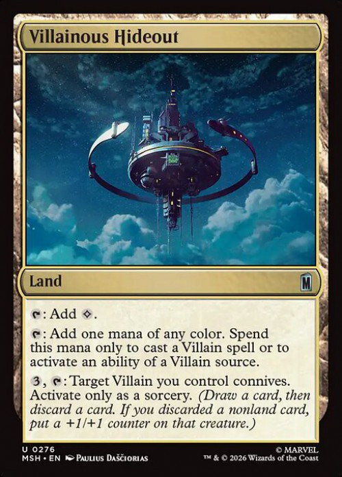 MtG Marvel Super Heroes Uncommon FOIL Villainous Hideout #276、ToyWiz、kayou