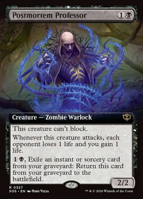 MtG Secrets of Strixhaven Rare Postmortem Professor #327 Extended Art、ToyWiz、kayou