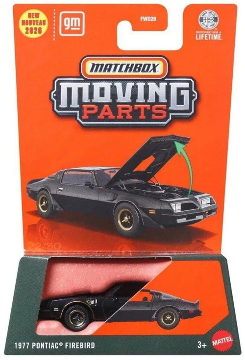 Matchbox Moving Parts 1977 Pontiac Firebird Diecast Vehicle、ToyWiz、kayou