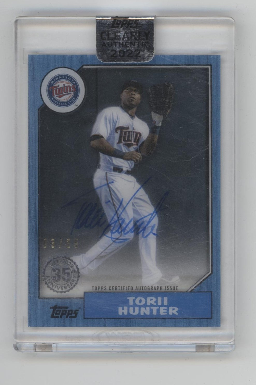 Torii Hunter 2022 Topps Clearly Authentic Blue Auto 03/25 #87TBA-THU、Collector Store LLC、kayou