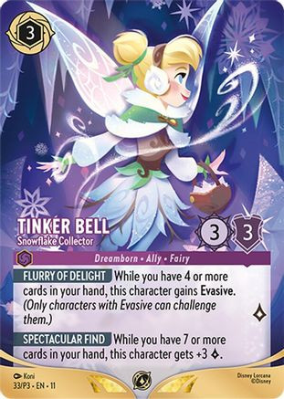 Tinker Bell - Snowflake Collector (Store Championship Participant) (33) - Disney Lorcana Promo Cards、Ravensburger、kayou