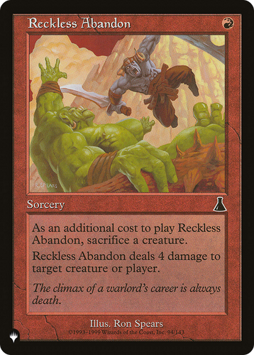 Reckless Abandon (LIST-94/143) - The List、Wizards of the Coast、kayou
