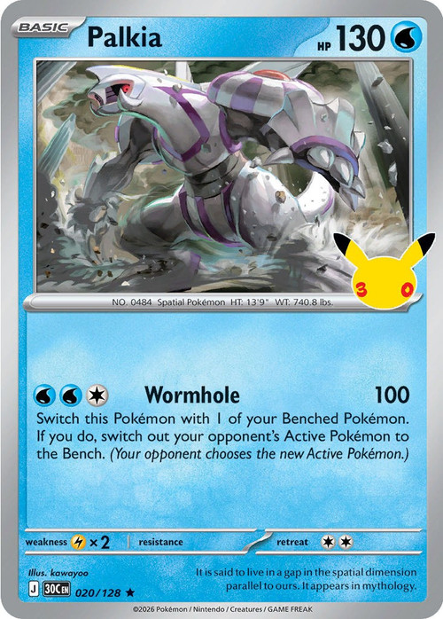 Pokemon Trading Card Game 30th Celebration Rare Palkia #20、ToyWiz、kayou