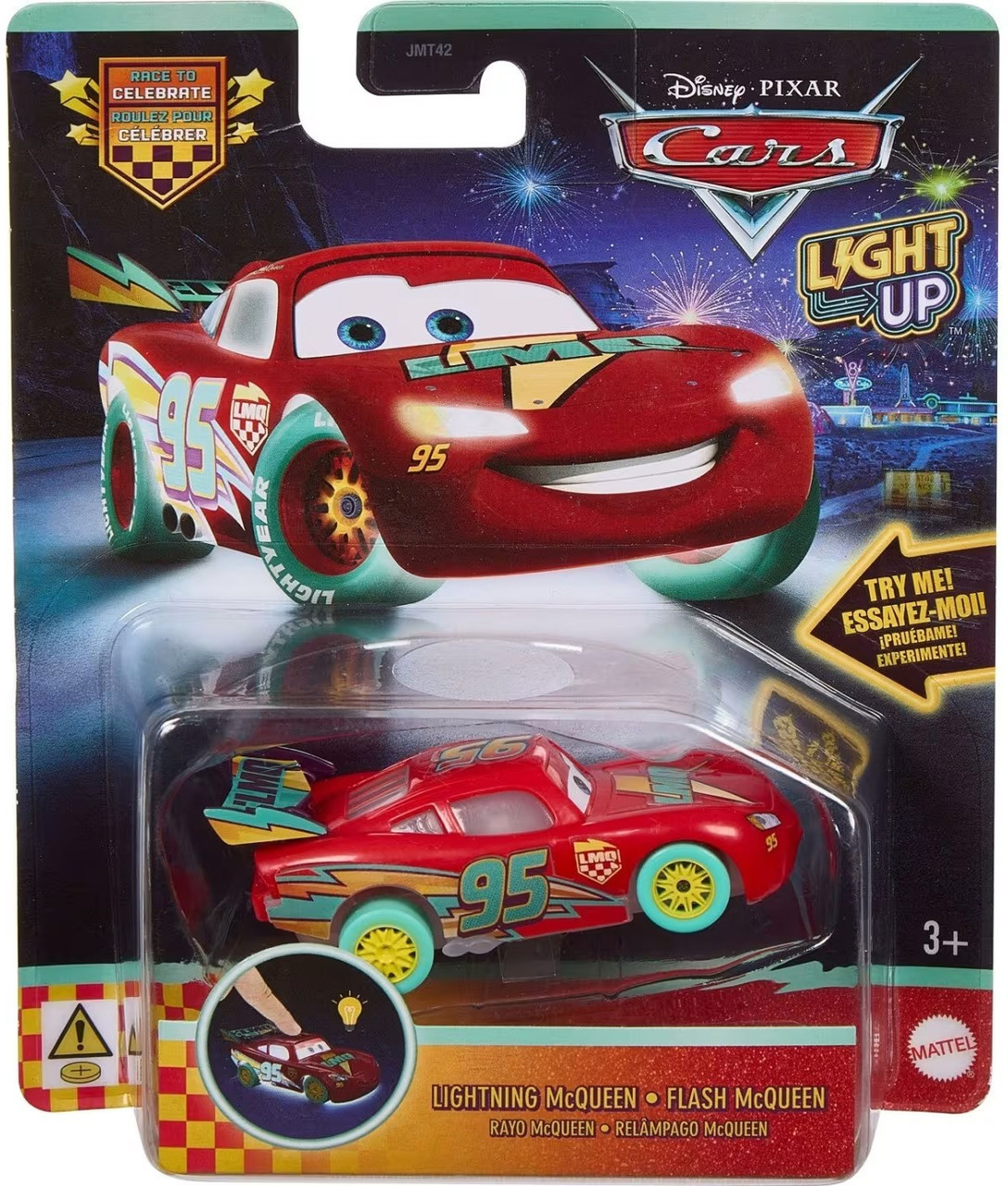 Disney / Pixar Cars Race to Celebrate Light-Up Lightning McQueen Diecast Car、ToyWiz、kayou