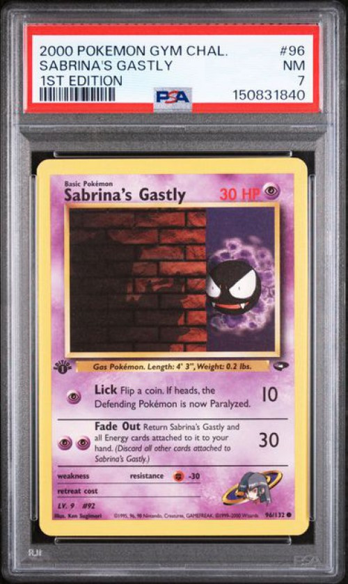 Pokemon Gym Challenge Common Sabrina's Gastly #96 First Edition PSA 7、ToyWiz、kayou