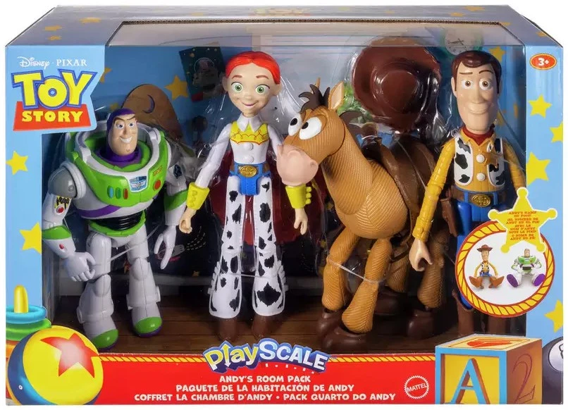 Disney / Pixar Toy Story 5 Playscale Andy's Room Pack Exclusive Posable Action Figure 4-Pack Buzz, Woody, Jessie & Bullseye、ToyWiz、kayou
