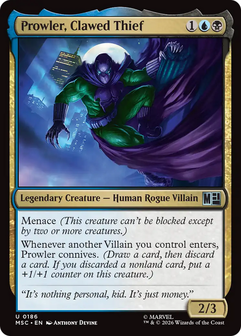Prowler, Clawed Thief (Surge Foil) | Marvel Super Heroes Commander、Magic: The Gathering、kayou
