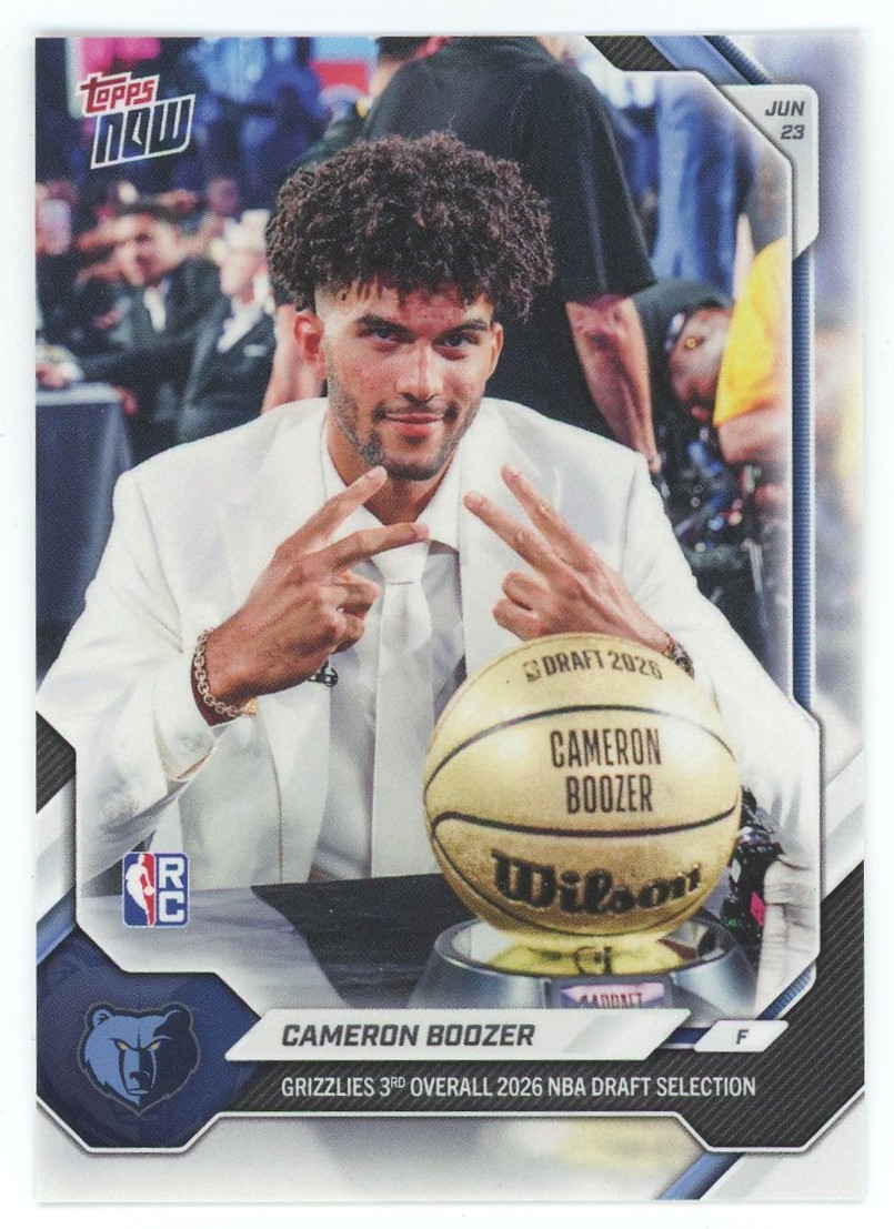 NBA Memphis Grizzlies 2025-26 NOW Basketball Photo Variation Cameron Boozer CBOO-SP Rookie Card, 3rd Overall Draft Pick、ToyWiz、kayou